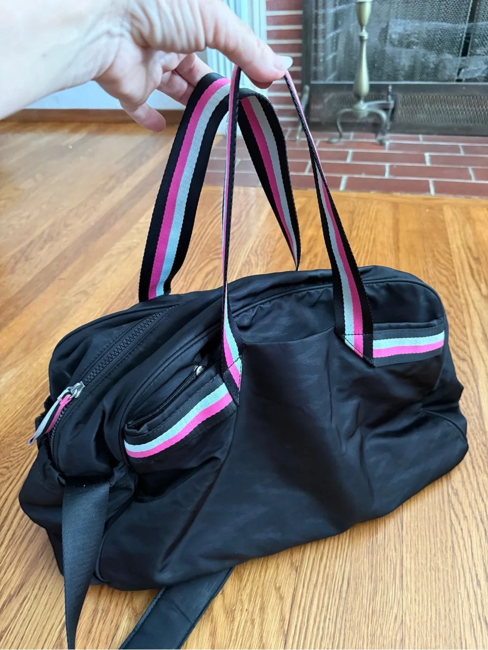 Ivivva by Lululemon got game black and pink duffle bag
